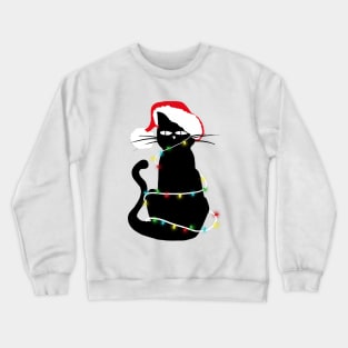 Christmas Lights Cat Crewneck Sweatshirt